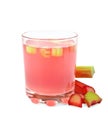 Compote from rhubarb in glassful with petioles Royalty Free Stock Photo