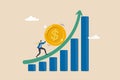 Compound interest exponential growth, investing earning profit, wealth management or savings, pension fund growing in long term