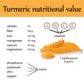 Compound of minerals in one spoon of turmeric powder Royalty Free Stock Photo