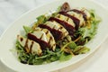 Compound salad with chicken goats cheese and beetroot Royalty Free Stock Photo