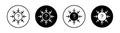 Comprehensible icon set. Straightforward question cogwheel vector symbol in a black filled and outlined style. Intelligence Royalty Free Stock Photo