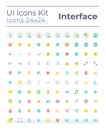 Comprehensible and simple looking flat color ui icons set