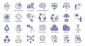 Comprehensive AI, Machine Learning, Data Science, Robotics Icons: Deep Learning, Neural Networks, Predictive Analytics Set Royalty Free Stock Photo