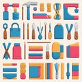 A Comprehensive Array of Crafting Tools and Materials for Creative Endeavors Royalty Free Stock Photo