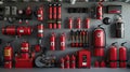 a comprehensive array of fire safety solutions, including extinguishers, alarms, suppression systems, and more, in a