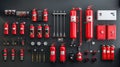 a comprehensive array of fire safety solutions, including extinguishers, alarms, suppression systems, and more, in a