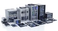 Diverse Array of Servers, Motherboards, and Components on Seamless White Background for Data Storage and Processing Royalty Free Stock Photo