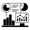 Business Intelligence and Data Analytics Dashboard Icon Royalty Free Stock Photo