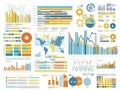 Comprehensive Business Data Visualization with Charts, Graphs, Maps and Infographics Elements Royalty Free Stock Photo