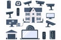 Comprehensive camera control with isolated security sound enables property surveillance through CCTV bypass, integrating codes and