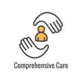 Comprehensive Care Icon with health related symbolism and image