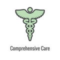 Comprehensive Care Icon with health related symbolism and image