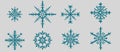 Comprehensive Collection of Artistic Vector Snowflakes in Diverse Styles Royalty Free Stock Photo