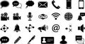 Modern Communication and Technology Icons Set Royalty Free Stock Photo