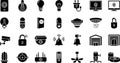 Smart Home and Security Glyph Icons Set Royalty Free Stock Photo