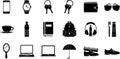 Everyday Objects Silhouette Icons Set Royalty Free Stock Photo