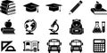 Education and School Icons Set Royalty Free Stock Photo