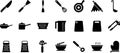 Collection of Black Kitchen Utensil Icons on White Background Royalty Free Stock Photo