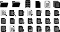 Document and File Management Vector Icons Set Royalty Free Stock Photo