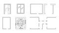 Architectural Floor Plan Symbols and Elements Collection Royalty Free Stock Photo