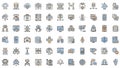 Modern Digital Technology Line Icons Collection Royalty Free Stock Photo