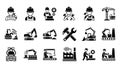 Industrial, Construction, and Engineering Vector Icons Set Royalty Free Stock Photo