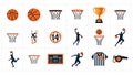 Basketball Sport Vector Icons Set Royalty Free Stock Photo