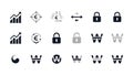 Financial and Security Vector Icons Set Royalty Free Stock Photo