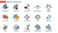 Modern Business and Technology Isometric Icons Set Royalty Free Stock Photo