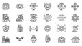 Modern Technology and Digital Transformation Line Icons Set Royalty Free Stock Photo