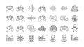Gaming, Technology, Communication, and Business Line Icons Set Royalty Free Stock Photo