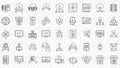 IT, Data, and Network Line Icons Set Royalty Free Stock Photo