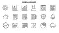 Web Dashboard and Business Line Icons Set Royalty Free Stock Photo