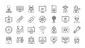 Artificial Intelligence and Technology Line Icons Set Royalty Free Stock Photo