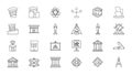 Architecture, Art, Science & Education Line Icons Set Royalty Free Stock Photo