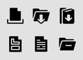 A comprehensive collection of user interface icons for file and folder management operations Royalty Free Stock Photo