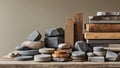 A Comprehensive Collection of Various Construction Materials Including Stones and Wood. Royalty Free Stock Photo