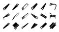 Saw Tools Silhouette Icons Set Royalty Free Stock Photo