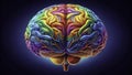 Comprehensive 3D Vector Illustration of the Human Brain An Aerial Perspective for Neuroscience Education Royalty Free Stock Photo