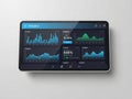 Comprehensive data analytics dashboard on modern tablet displaying various metrics Royalty Free Stock Photo