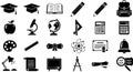 Comprehensive Education and School Icons Set Royalty Free Stock Photo