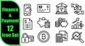 Comprehensive icon set for finance and payment systems and processes Royalty Free Stock Photo