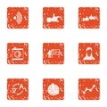 Comprehensive icons set, grunge style