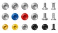 Assorted Binding Screws and Fasteners Illustration Set Royalty Free Stock Photo