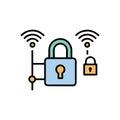 Comprehensive IoT Security Icon for Risk Management Royalty Free Stock Photo