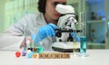Comprehensive Laboratory Research Focused on Amines and Advanced Microscopy Techniques Royalty Free Stock Photo