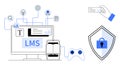 Comprehensive Learning Management System with E-Learning Tools, Security, and Interactive Content Royalty Free Stock Photo