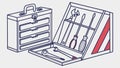 Comprehensive Open Toolbox with a Variety of Hand Tools Vector, vector design Generative AI Royalty Free Stock Photo