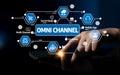 Comprehensive Overview of Omni Channel Strategy Shows Mobile App, Customer Engagement, Social Media, and Multi Channel Royalty Free Stock Photo