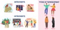 Comprehensive infographic poster showing types of people temperament and psychological profiles Royalty Free Stock Photo